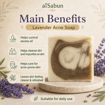 Picture of [100% Natural Handmade Acne Soap] aiSabun Lavender Acne Cold Process Soap 50g – Controls Oil, Cleanses & Skin-Friendly